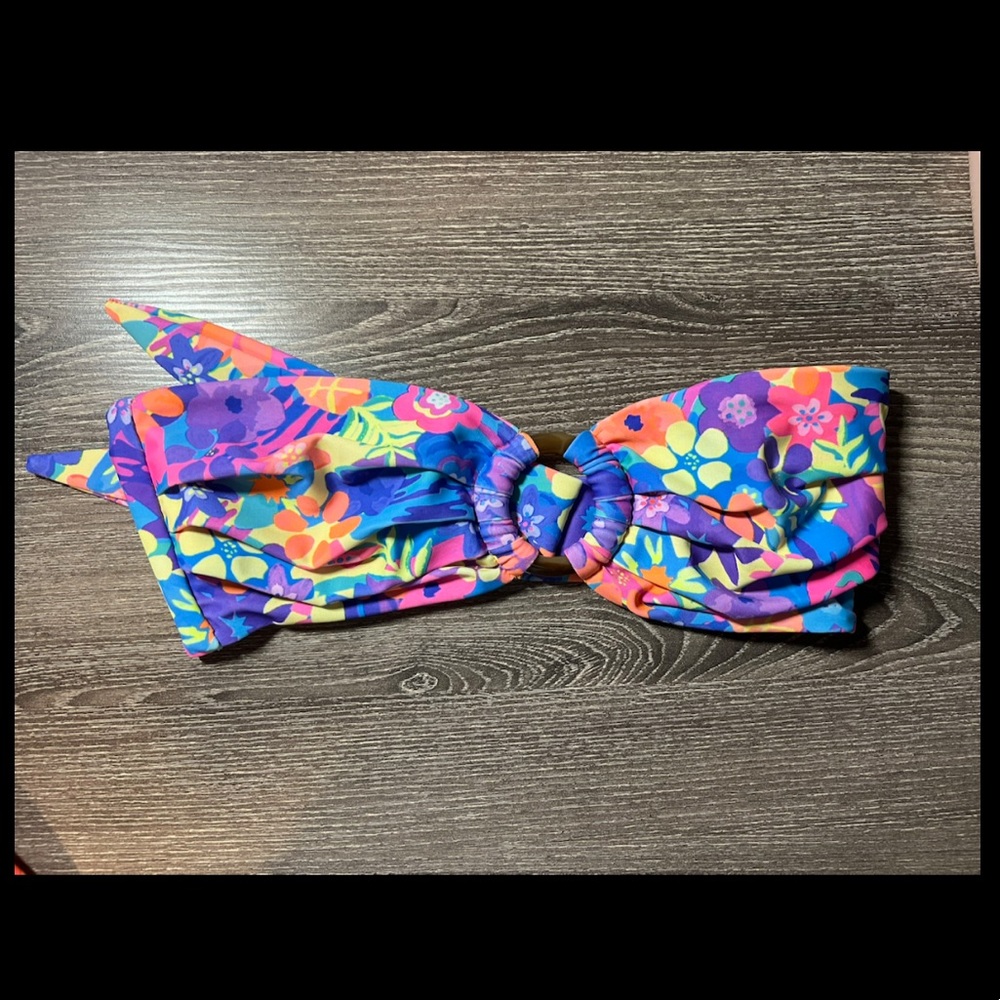 Kulani Kinis Strapless Bandeau -Rainbow Jungle